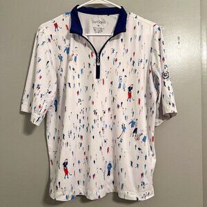 Women's SanSoleil SoolCool Tee Time Short Sleeve 1/4 Zip Golf UV50 Size XL